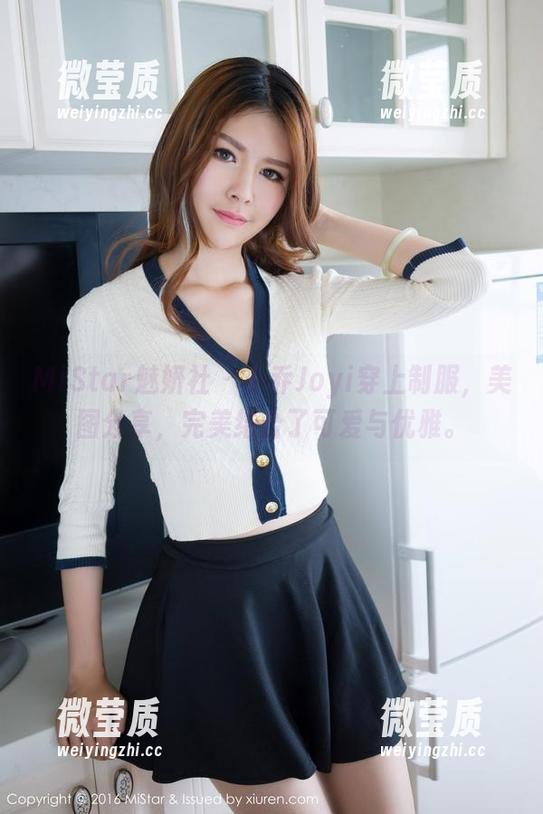 MiStar魅妍社 - 小乔Joyi穿上制服，美图分享，完美结合了可爱与优雅。-微莹质